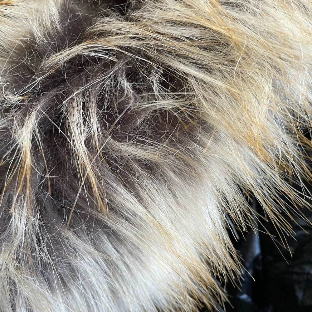 Girls' Black Puffer Jacket with Faux Fur Trim